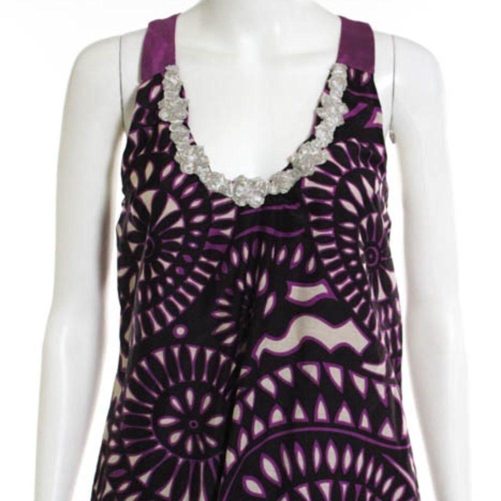 Graham & Spencer Purple White Sleeveless Tank Sz P